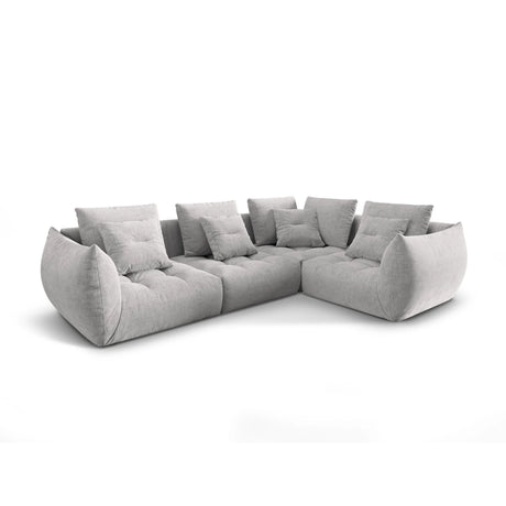 Bloom modulares 4-Sitzer Sofa mit Eckmodul Rechts, mit Bezug aus Strukturierter Stoff (City 83) in Silver, 316x216 cm – Bild 3