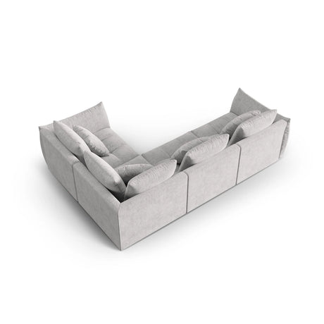 Bloom modulares 4-Sitzer Sofa mit Eckmodul Rechts, mit Bezug aus Strukturierter Stoff (City 83) in Silver, 316x216 cm – Bild 4
