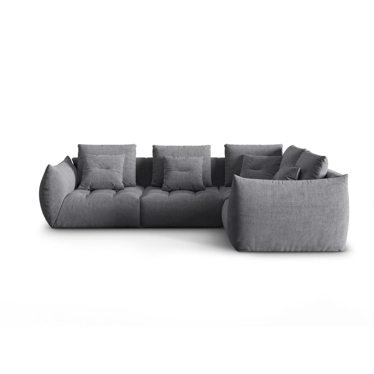 Bloom modulares 4-Sitzer Sofa mit Eckmodul Rechts, mit Bezug aus Strukturierter Stoff (City 86) in Grau, 316x216 cm – Bild 1