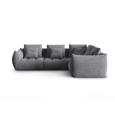 Bloom modulares 4-Sitzer Sofa mit Eckmodul Rechts, mit Bezug aus Strukturierter Stoff (City 86) in Grau, 316x216 cm – Bild 1