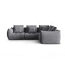 Bloom modulares 4-Sitzer Sofa mit Eckmodul Rechts, mit Bezug aus Strukturierter Stoff (City 86) in Grau, 316x216 cm – Bild 1