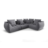 Bloom modulares 4-Sitzer Sofa mit Eckmodul Rechts, mit Bezug aus Strukturierter Stoff (City 86) in Grau, 316x216 cm – Bild 3