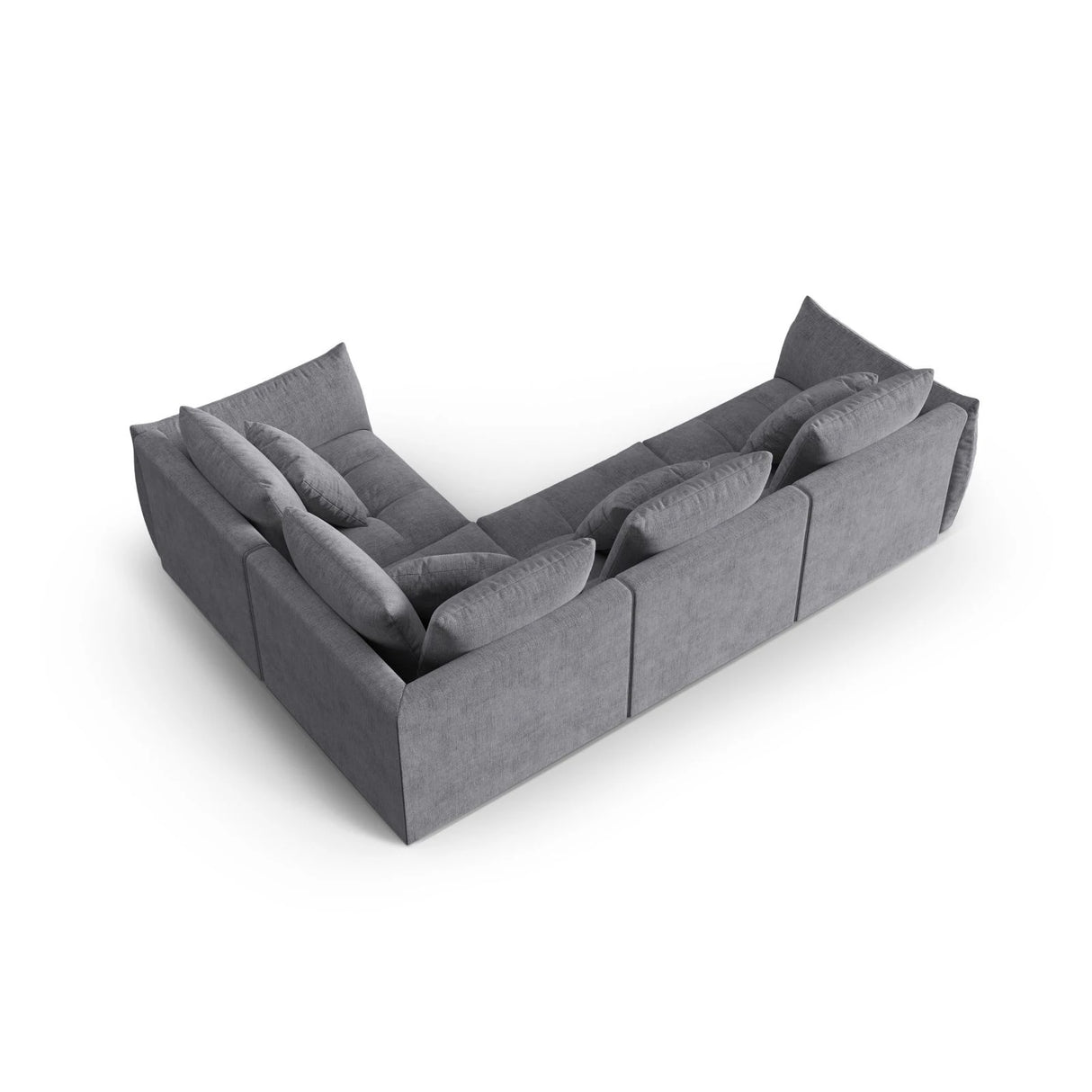 Bloom modulares 4-Sitzer Sofa mit Eckmodul Rechts, mit Bezug aus Strukturierter Stoff (City 86) in Grau, 316x216 cm – Bild 4