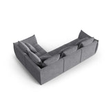 Bloom modulares 4-Sitzer Sofa mit Eckmodul Rechts, mit Bezug aus Strukturierter Stoff (City 86) in Grau, 316x216 cm – Bild 4