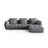 Bloom modulares 4-Sitzer Sofa mit Poufmodul, mit Bezug aus Samt (Casino Graphite) in Dunkelgrau, 332x216 cm – Bild 1