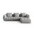 Bloom modulares 4-Sitzer Sofa mit Poufmodul, mit Bezug aus Samt (Casino Stone) in Grau, 332x216 cm – Bild 1