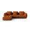 Bloom modulares 4-Sitzer Sofa mit Poufmodul, mit Bezug aus Samt (Casino Terracota) in Terrakotta, 332x216 cm – Bild 1