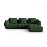 Bloom modulares 4-Sitzer Sofa mit Poufmodul, mit Bezug aus Strukturierter Stoff (City 36) in Moosgrün, 332x216 cm – Bild 1