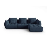 Bloom modulares 4-Sitzer Sofa mit Poufmodul, mit Bezug aus Strukturierter Stoff (City 77) in Dunkelblau, 332x216 cm – Bild 1