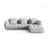 Bloom modulares 4-Sitzer Sofa mit Poufmodul, mit Bezug aus Strukturierter Stoff (City 83) in Silver, 332x216 cm – Bild 1