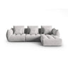 Bloom modulares 4-Sitzer Sofa mit Poufmodul, mit Bezug aus Strukturierter Stoff (City 83) in Silver, 332x216 cm – Bild 1