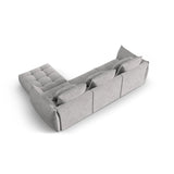 Bloom modulares 4-Sitzer Sofa mit Poufmodul, mit Bezug aus Strukturierter Stoff (City 83) in Silver, 332x216 cm – Bild 4