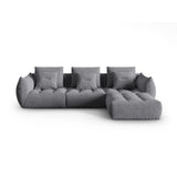Bloom modulares 4-Sitzer Sofa mit Poufmodul, mit Bezug aus Strukturierter Stoff (City 86) in Grau, 332x216 cm – Bild 1