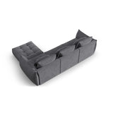 Bloom modulares 4-Sitzer Sofa mit Poufmodul, mit Bezug aus Strukturierter Stoff (City 86) in Grau, 332x216 cm – Bild 4