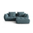 Bloom modulares Ecksofa mit Bezug aus Samt (Casino Dark Blue) in Pastel Blue, 232x216 cm – Bild 1