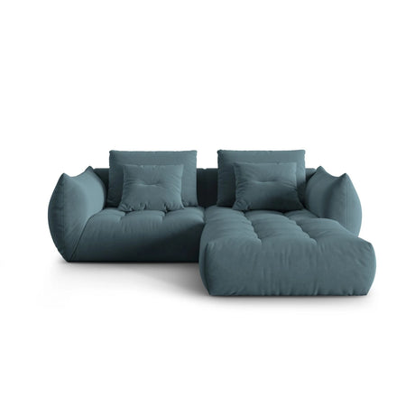 Bloom modulares Ecksofa mit Bezug aus Samt (Casino Dark Blue) in Pastel Blue, 232x216 cm – Bild 1
