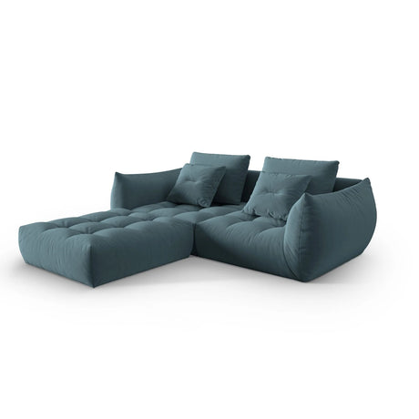 Bloom modulares Ecksofa mit Bezug aus Samt (Casino Dark Blue) in Pastel Blue, 232x216 cm – Bild 3