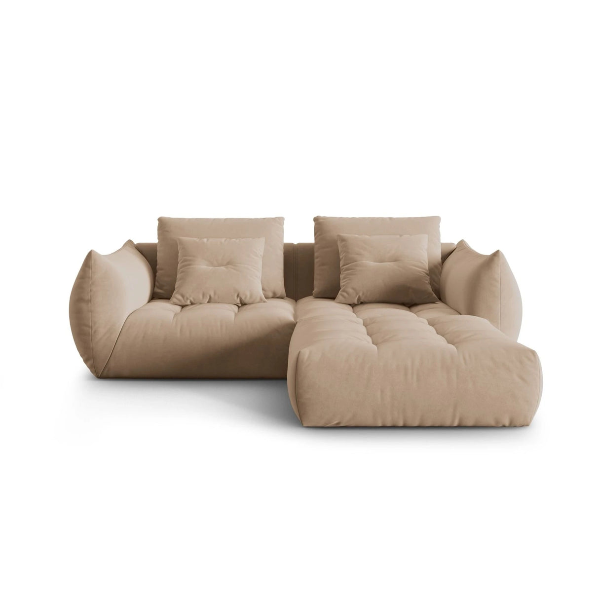 Bloom modulares Ecksofa mit Bezug aus Samt (Casino Lion) in Sand, 232x216 cm – Bild 1