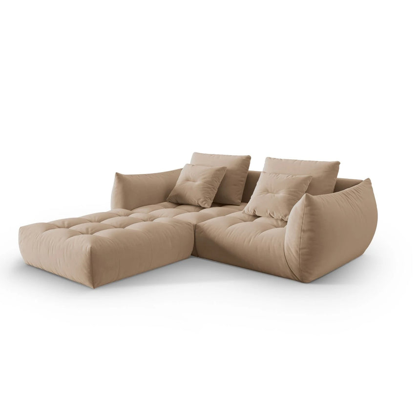 Bloom modulares Ecksofa mit Bezug aus Samt (Casino Lion) in Sand, 232x216 cm – Bild 3