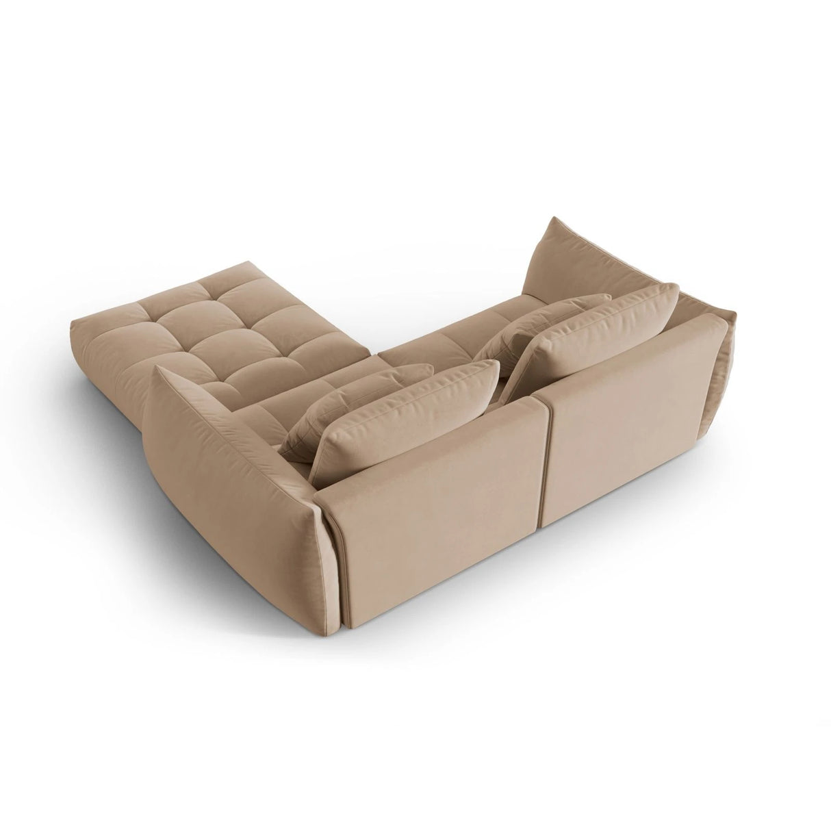 Bloom modulares Ecksofa mit Bezug aus Samt (Casino Lion) in Sand, 232x216 cm – Bild 4