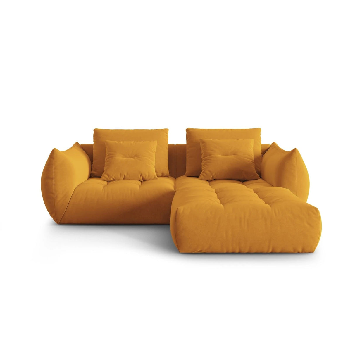 Bloom modulares Ecksofa mit Bezug aus Samt (Casino Mostaza) in Gelb, 232x216 cm – Bild 1