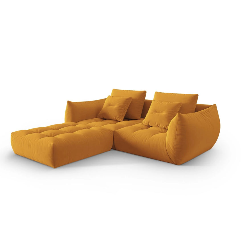 Bloom modulares Ecksofa mit Bezug aus Samt (Casino Mostaza) in Gelb, 232x216 cm – Bild 3
