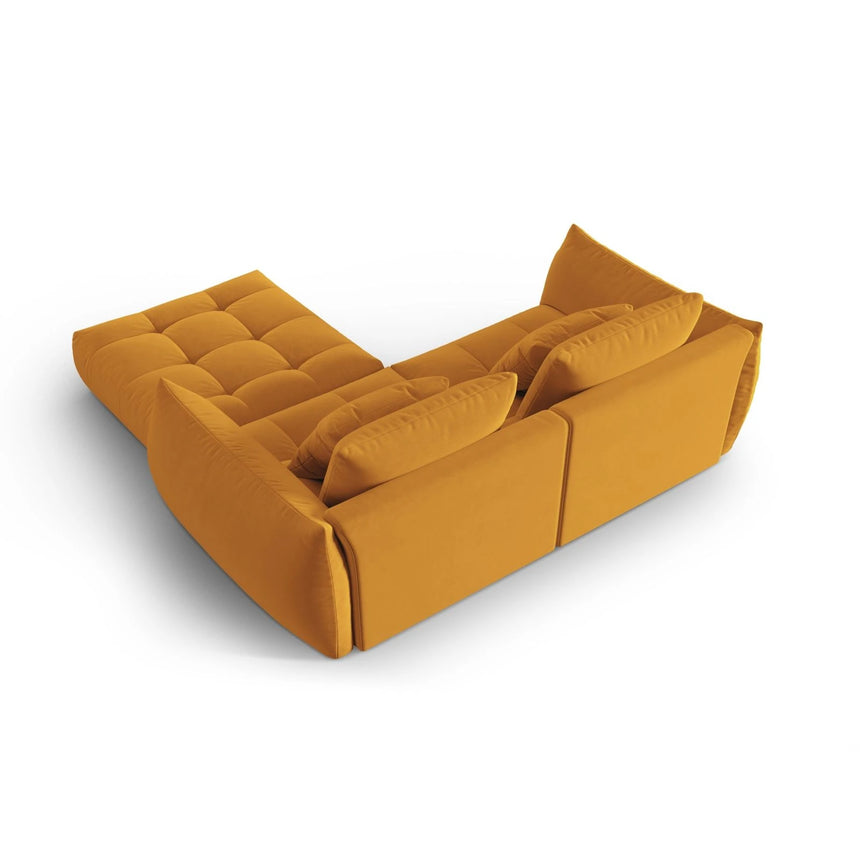 Bloom modulares Ecksofa mit Bezug aus Samt (Casino Mostaza) in Gelb, 232x216 cm – Bild 4