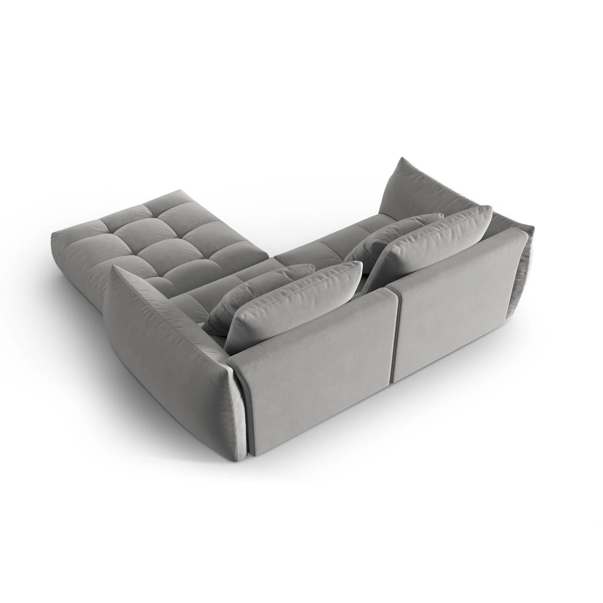 Bloom modulares Ecksofa mit Bezug aus Samt (Casino Stone) in Grau, 232x216 cm – Bild 4