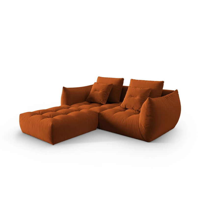 Bloom modulares Ecksofa mit Bezug aus Samt (Casino Terracota) in Terrakotta, 232x216 cm – Bild 3