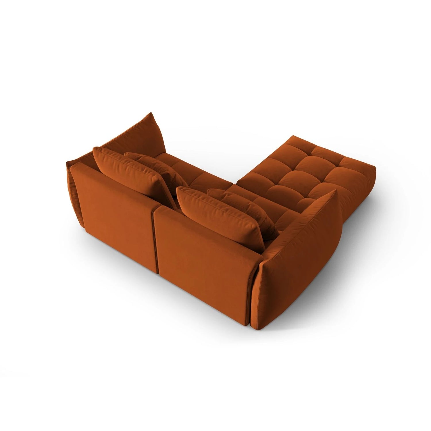 Bloom modulares Ecksofa mit Bezug aus Samt (Casino Terracota) in Terrakotta, 232x216 cm – Bild 4