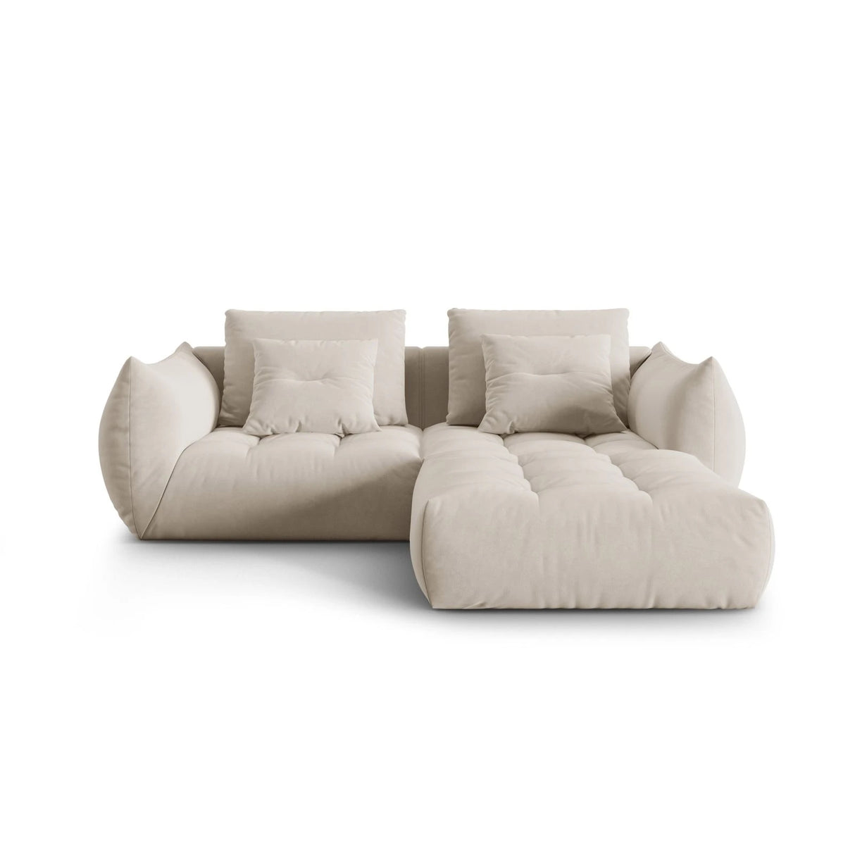 Bloom modulares Ecksofa mit Bezug aus Samt oder Strukturstoff, 232x216 cm – Bild 1