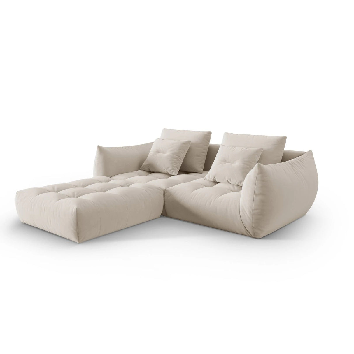 Bloom modulares Ecksofa mit Bezug aus Samt oder Strukturstoff, 232x216 cm – Bild 3