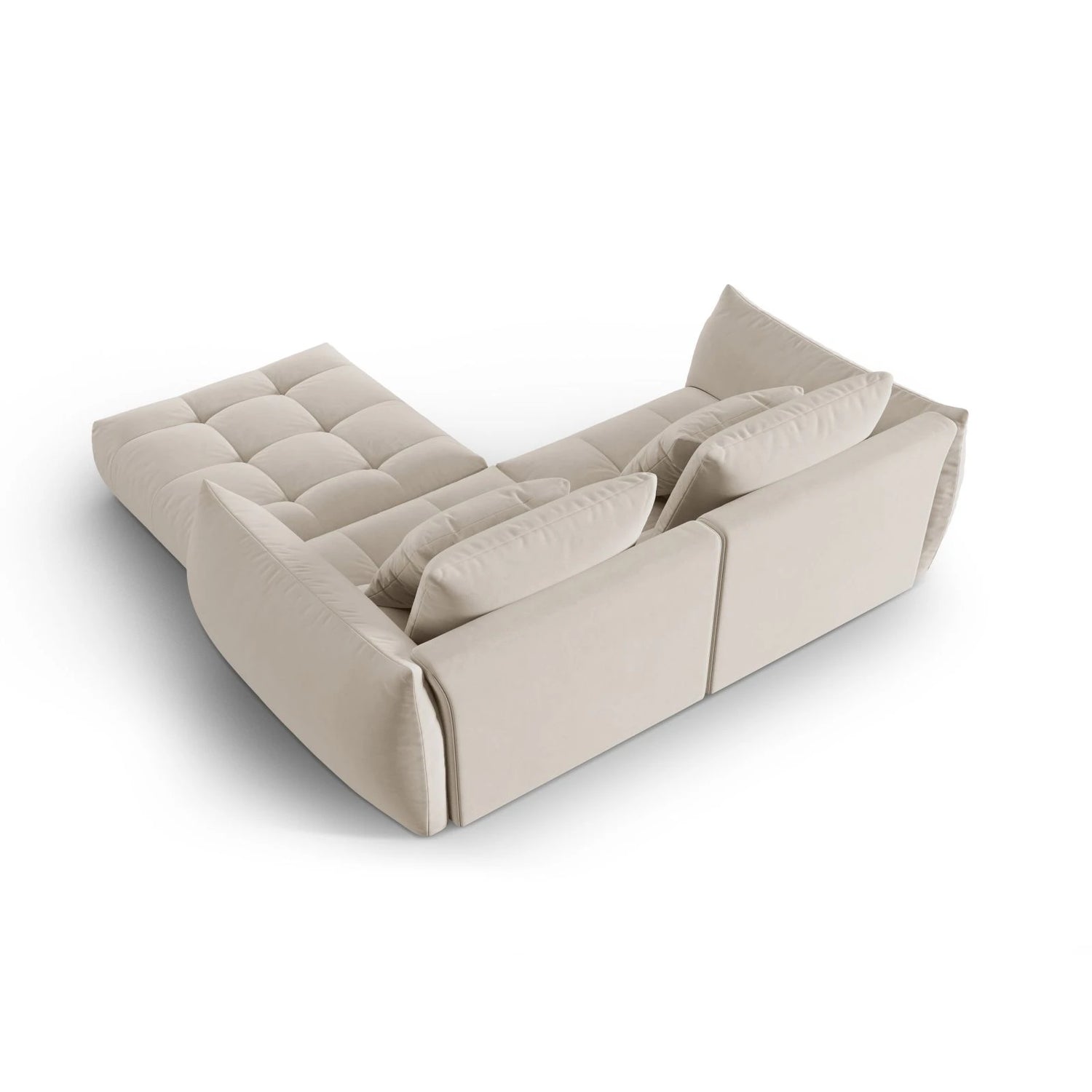 Bloom modulares Ecksofa mit Bezug aus Samt oder Strukturstoff, 232x216 cm – Bild 4