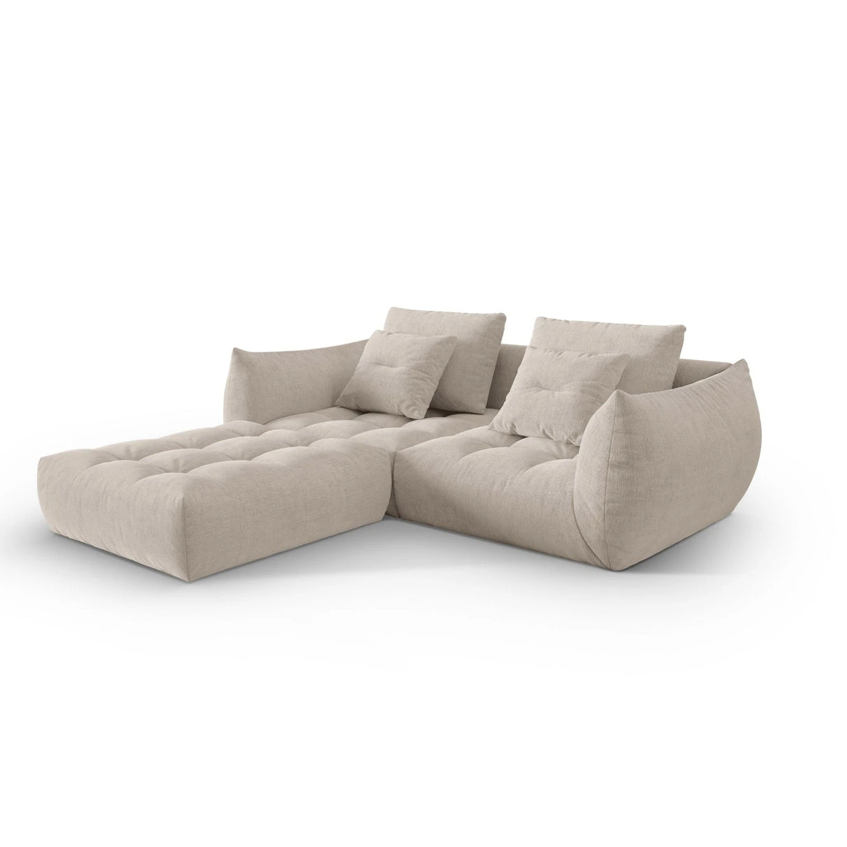 Bloom modulares Ecksofa mit Bezug aus Strukturierter Stoff (City 05) in Dark Beige, 232x216 cm – Bild 3