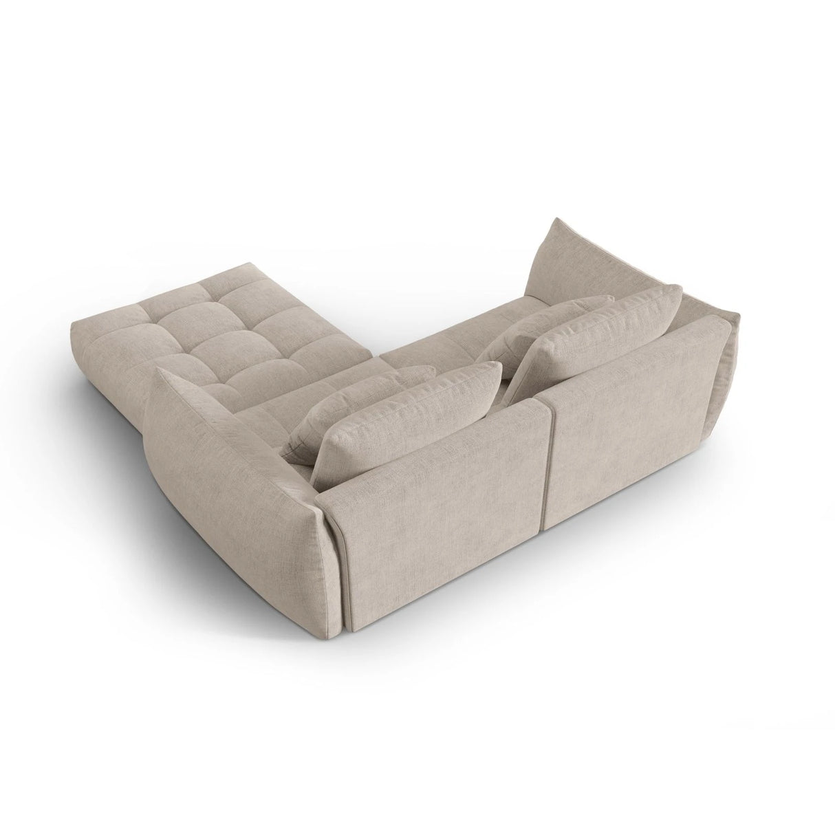 Bloom modulares Ecksofa mit Bezug aus Strukturierter Stoff (City 05) in Dark Beige, 232x216 cm – Bild 4