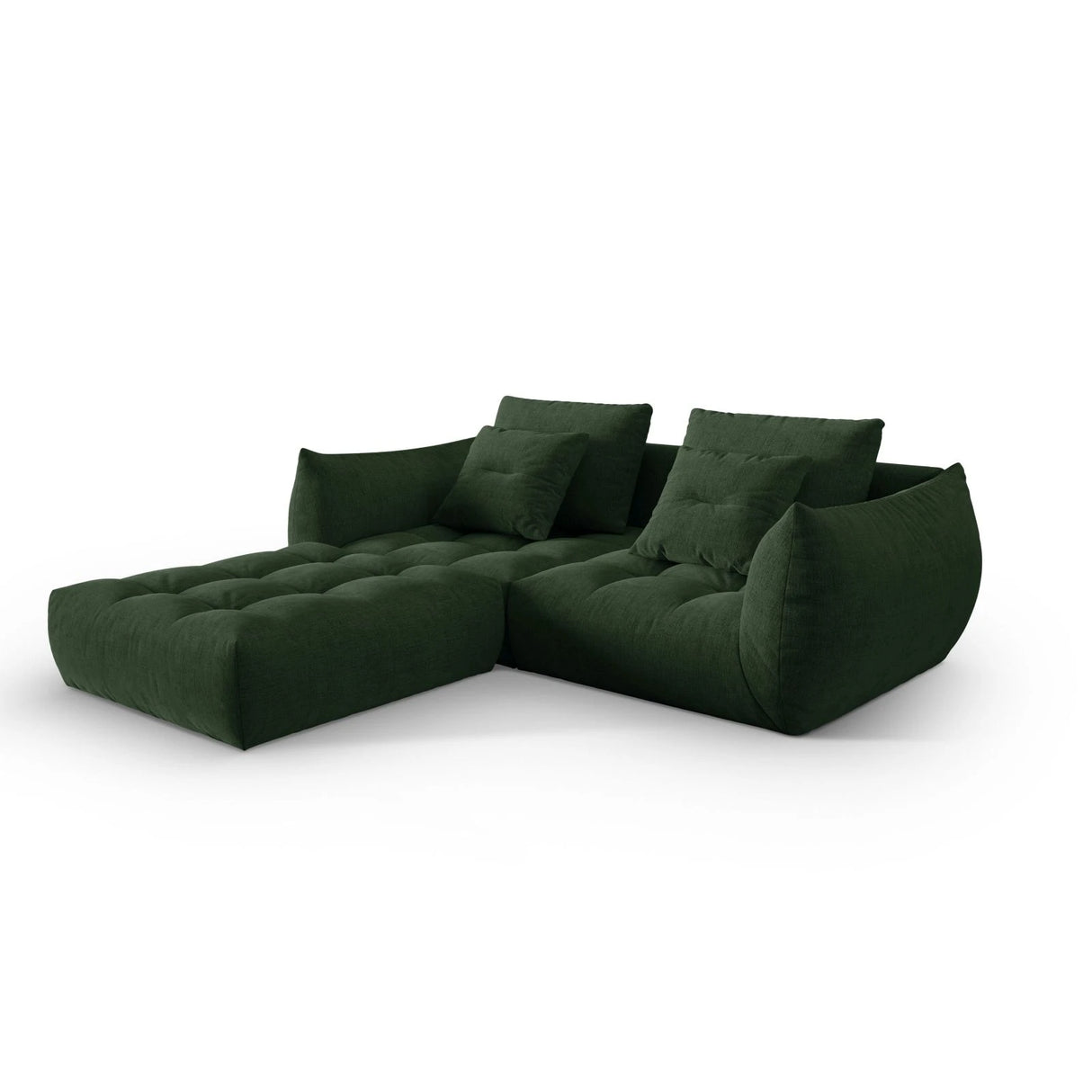 Bloom modulares Ecksofa mit Bezug aus Strukturierter Stoff (City 36) in Moosgrün, 232x216 cm – Bild 3