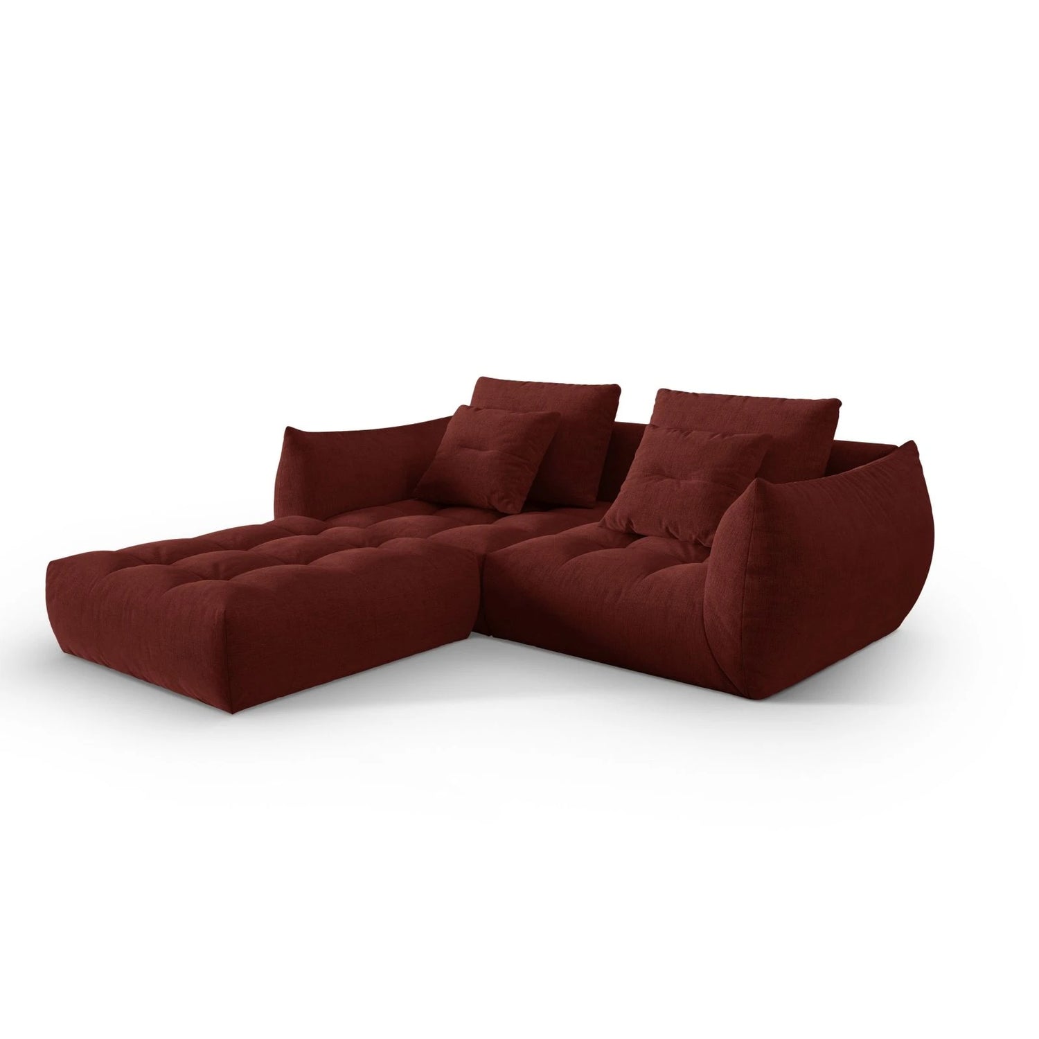 Bloom modulares Ecksofa mit Bezug aus Strukturierter Stoff (City 56) in Red, 232x216 cm – Bild 3