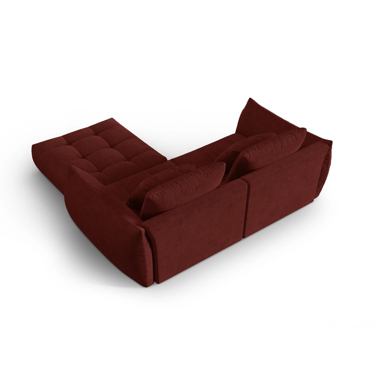 Bloom modulares Ecksofa mit Bezug aus Strukturierter Stoff (City 56) in Red, 232x216 cm – Bild 4
