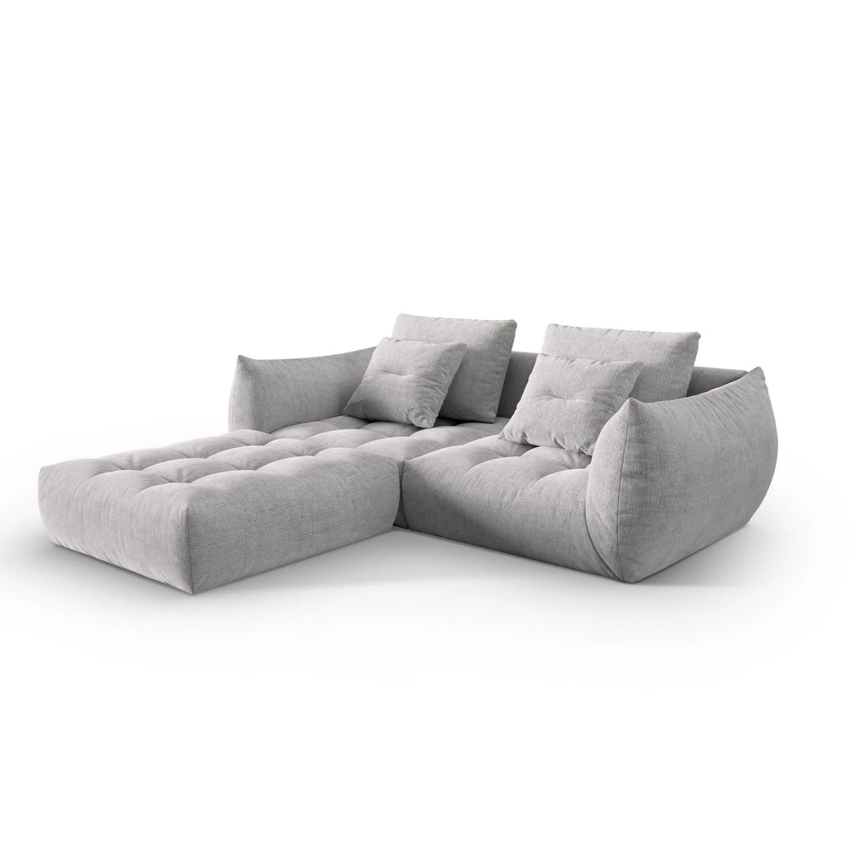 Bloom modulares Ecksofa mit Bezug aus Strukturierter Stoff (City 83) in Silver, 232x216 cm – Bild 3