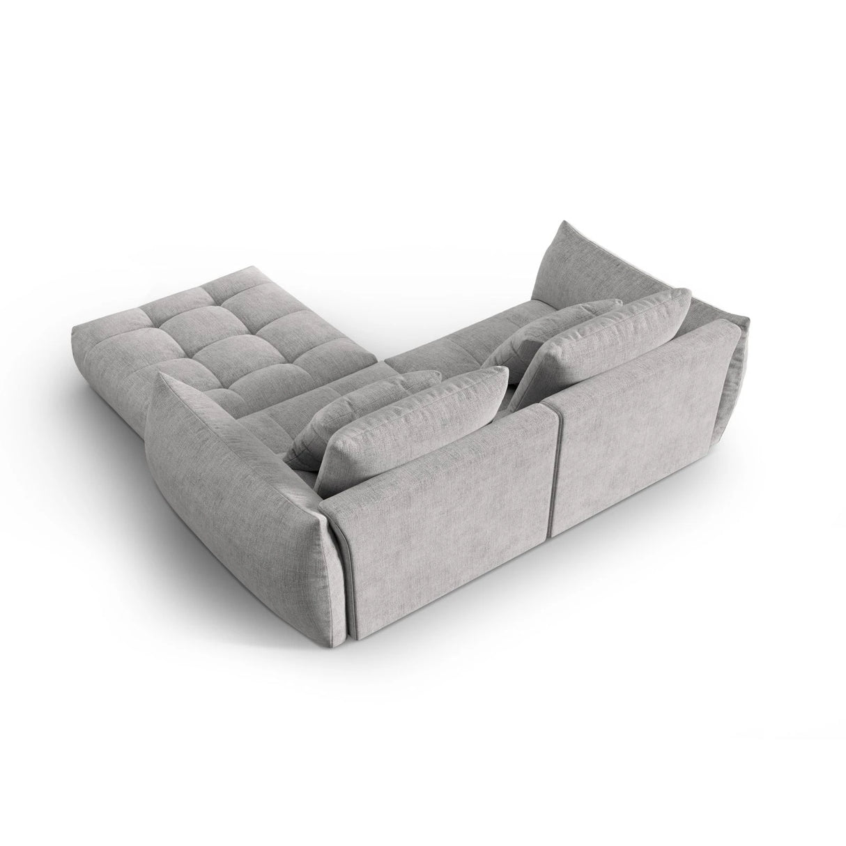 Bloom modulares Ecksofa mit Bezug aus Strukturierter Stoff (City 83) in Silver, 232x216 cm – Bild 4