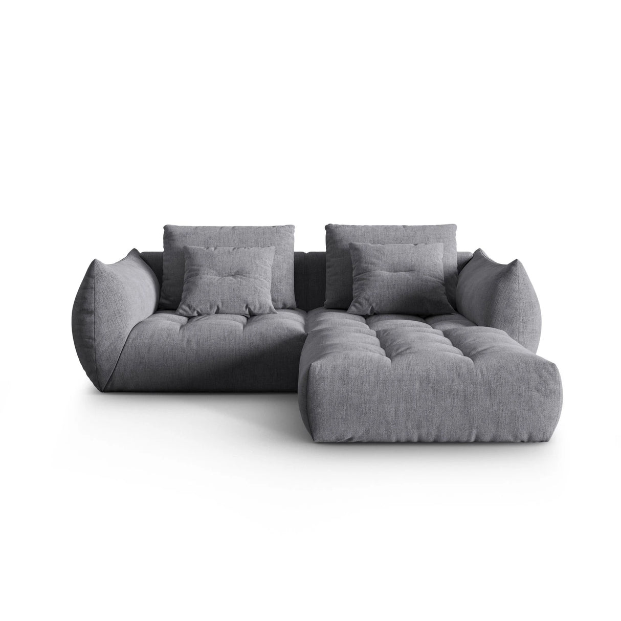 Bloom modulares Ecksofa mit Bezug aus Strukturierter Stoff (City 86) in Grau, 232x216 cm – Bild 1