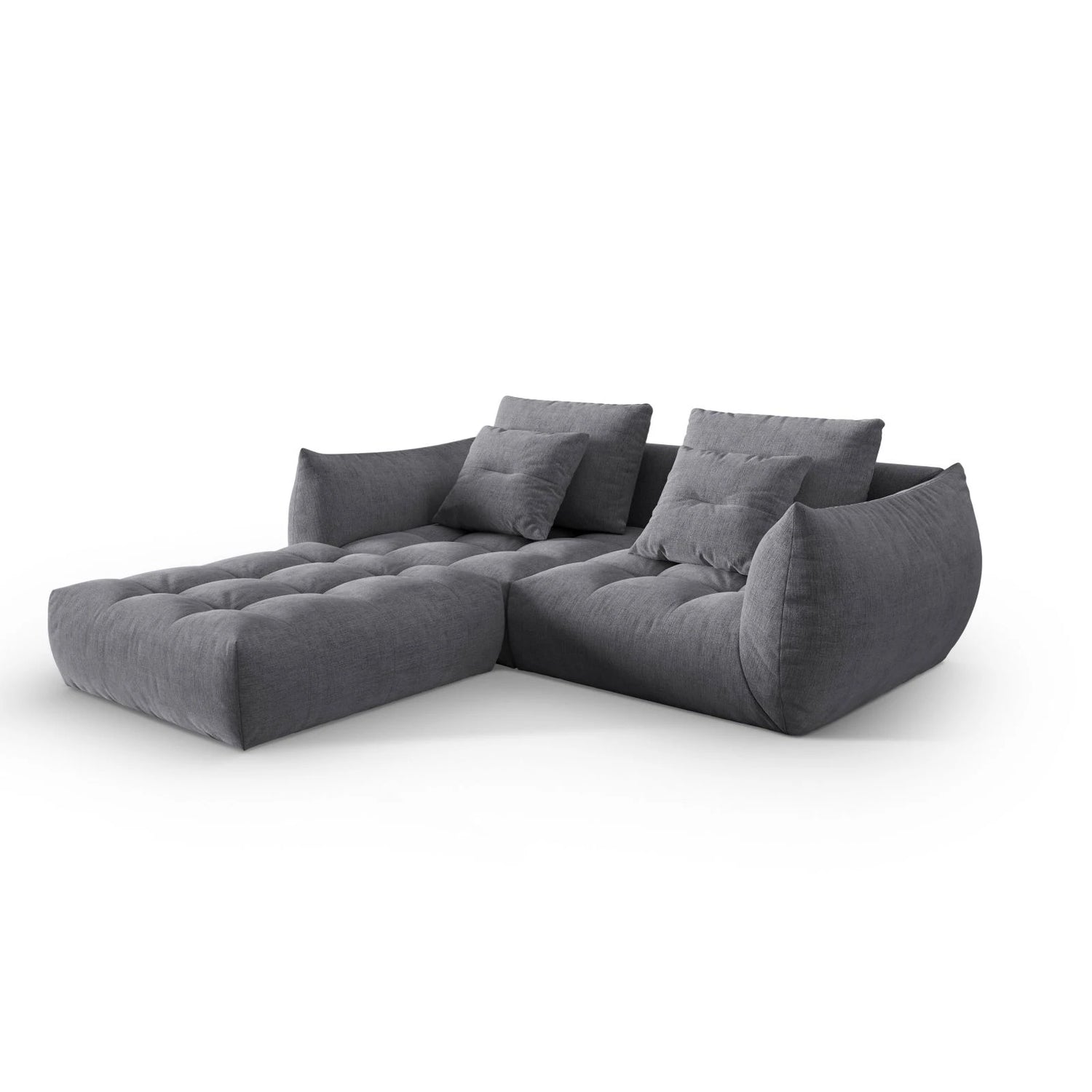 Bloom modulares Ecksofa mit Bezug aus Strukturierter Stoff (City 86) in Grau, 232x216 cm – Bild 3