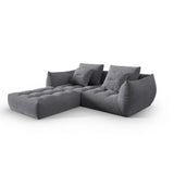 Bloom modulares Ecksofa mit Bezug aus Strukturierter Stoff (City 86) in Grau, 232x216 cm – Bild 3