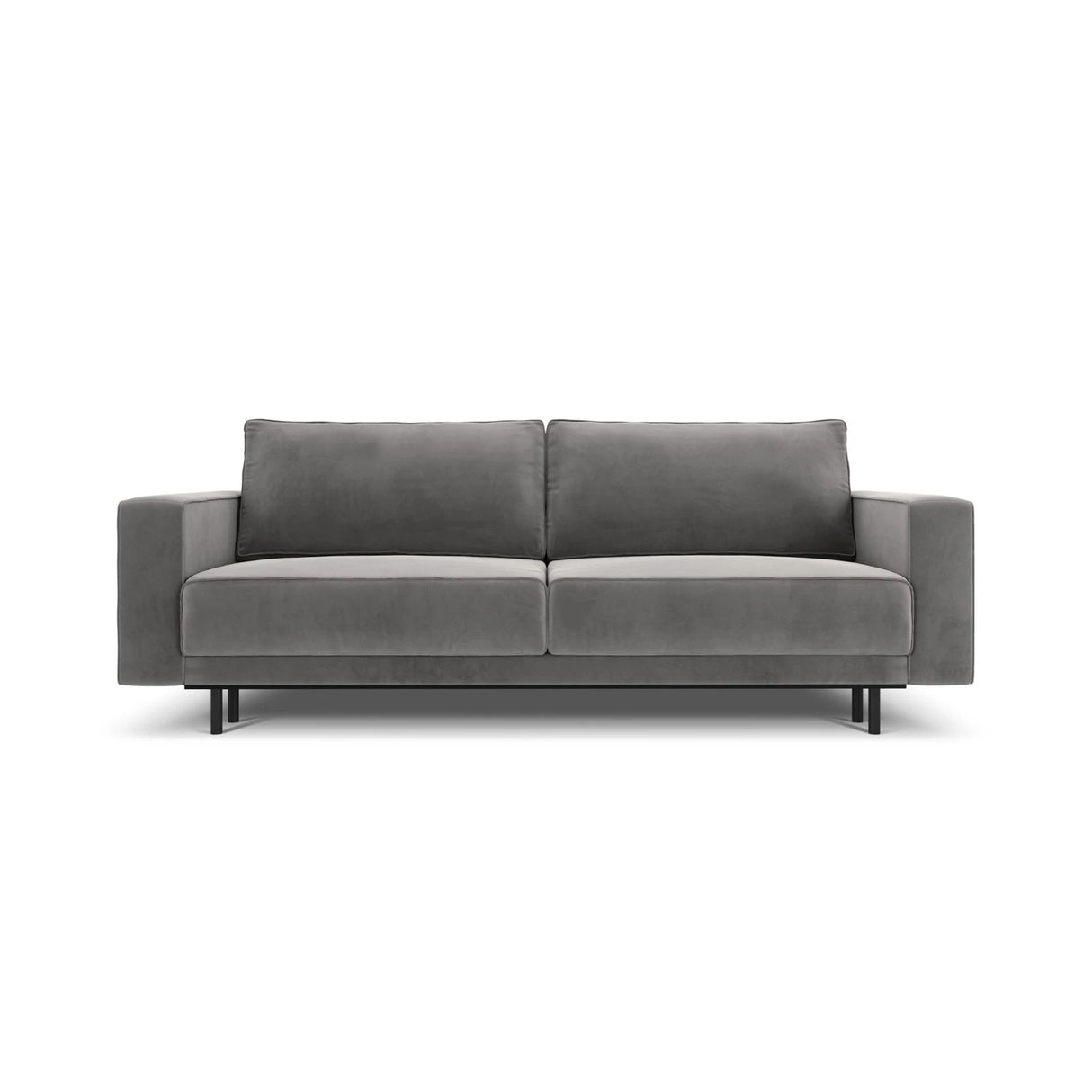 Caro 3-Sitzer Sofa mit Schlaffunktion, in Samt (Blu13) in Hellgrau, 236x97 cm – Bild 1