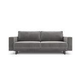 Caro 3-Sitzer Sofa mit Schlaffunktion, in Samt (Blu13) in Hellgrau, 236x97 cm – Bild 1