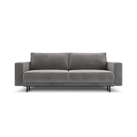Caro 3-Sitzer Sofa mit Schlaffunktion, in Samt (Blu13) in Hellgrau, 236x97 cm – Bild 1