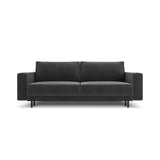 Caro 3-Sitzer Sofa mit Schlaffunktion, in Samt (Blu14) in Grau, 236x97 cm – Bild 1