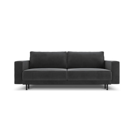 Caro 3-Sitzer Sofa mit Schlaffunktion, in Samt (Blu14) in Grau, 236x97 cm – Bild 1