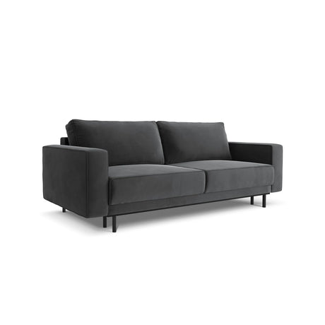 Caro 3-Sitzer Sofa mit Schlaffunktion, in Samt (Blu14) in Grau, 236x97 cm – Bild 4