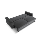 Caro 3-Sitzer Sofa mit Schlaffunktion, in Samt (Blu14) in Grau, 236x97 cm – Bild 5